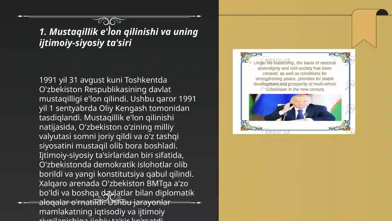 Mustaqil arafasida O'zbekistonda ijtimoiy-siyosiy jarayonlar 3
