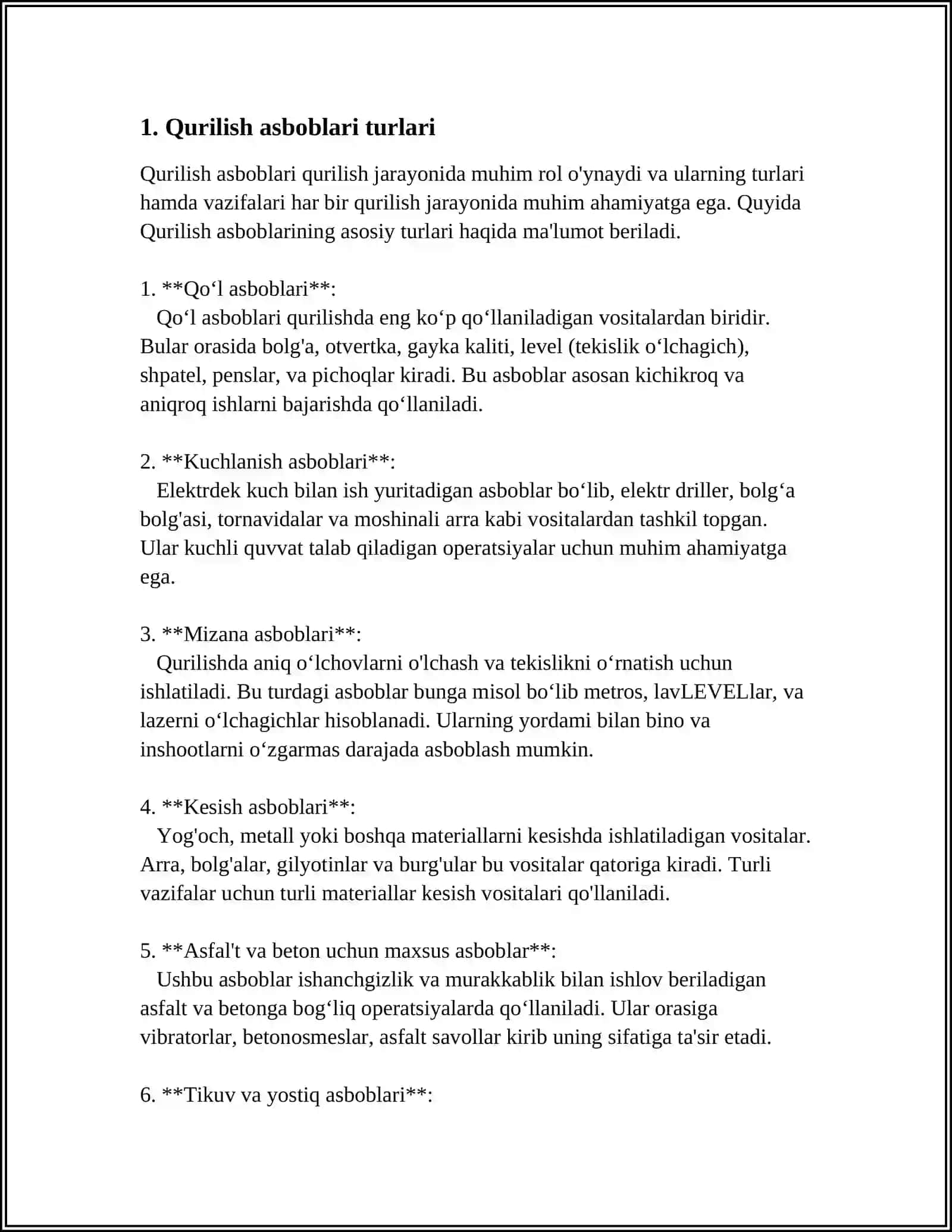 QURULISH TEXNALOGIYASIDA ISHLATILADIGAN ASBOBLAR 3