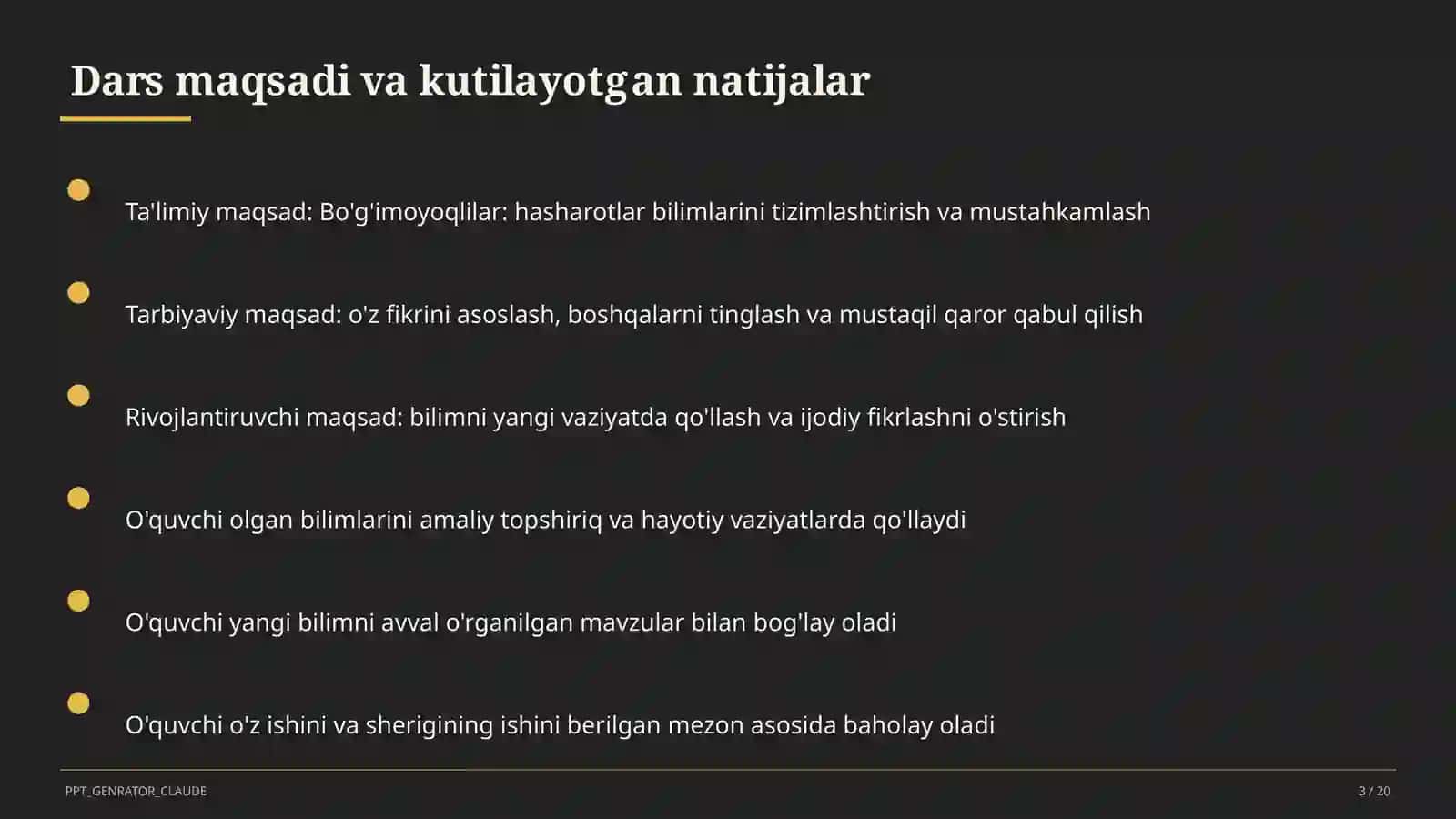 Bo'g'imoyoqlilar: hasharotlar (7-sinf) 3
