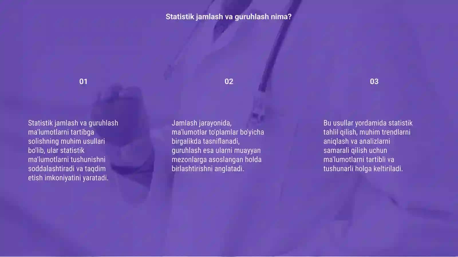 Statistik jamlash va guruhlash 3