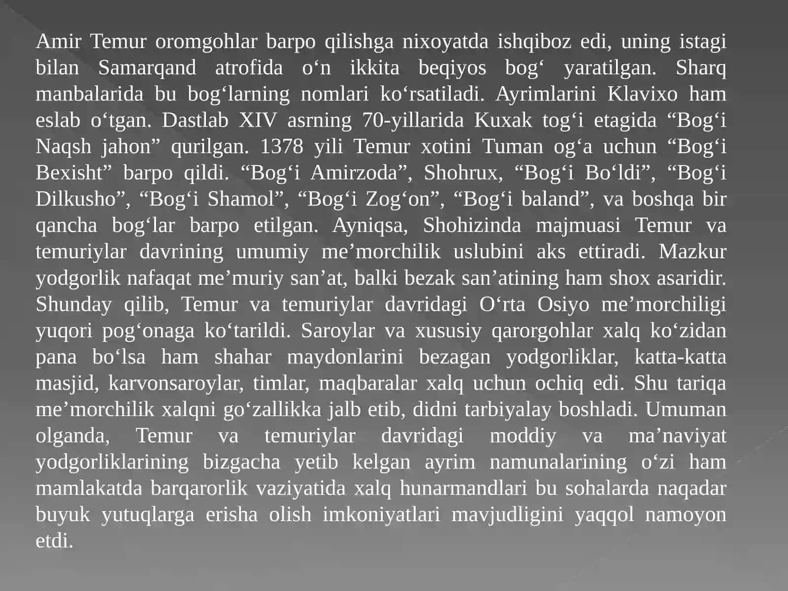 Markaziy Osiyoda Temur va temuriylar davri fan taraqqiyoti. 3