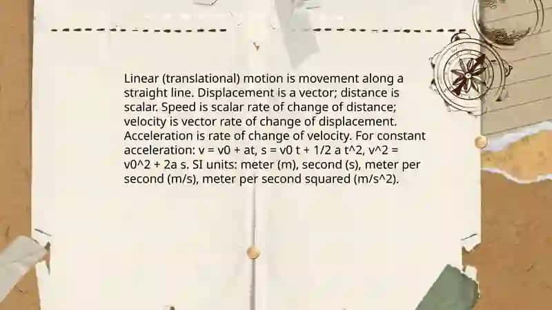 Linear (translational) motion 3