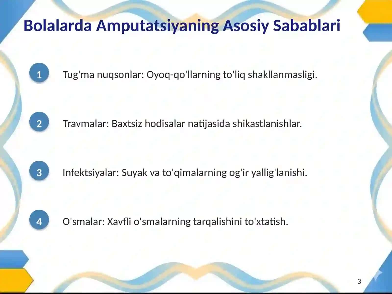 Bolalarda Amputatsiya va Suyak Patologiyalari: Operativ Davolash Xususiyatlari 3