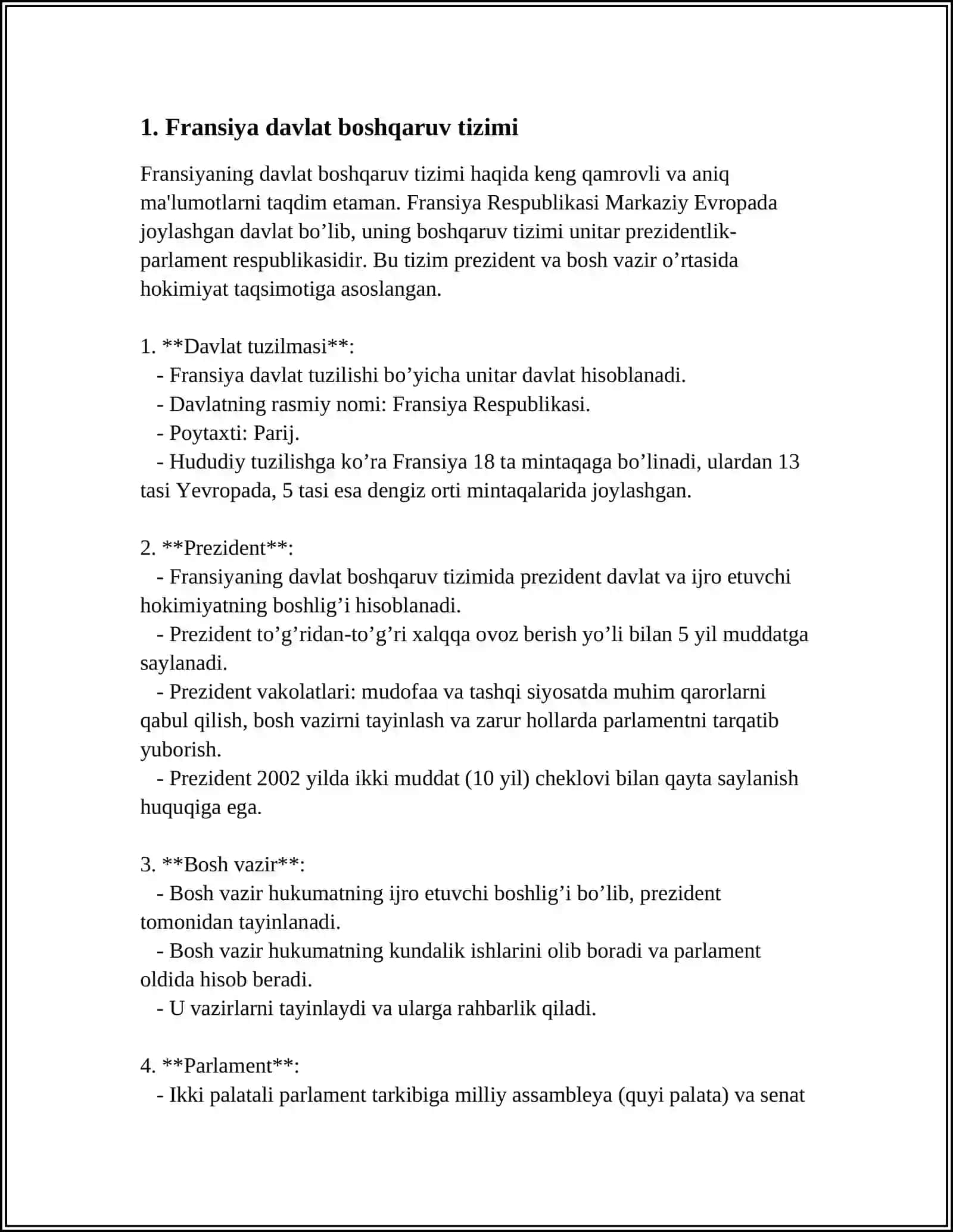 FRANSIYA DAVLAT UNITAR TIZIMI 3