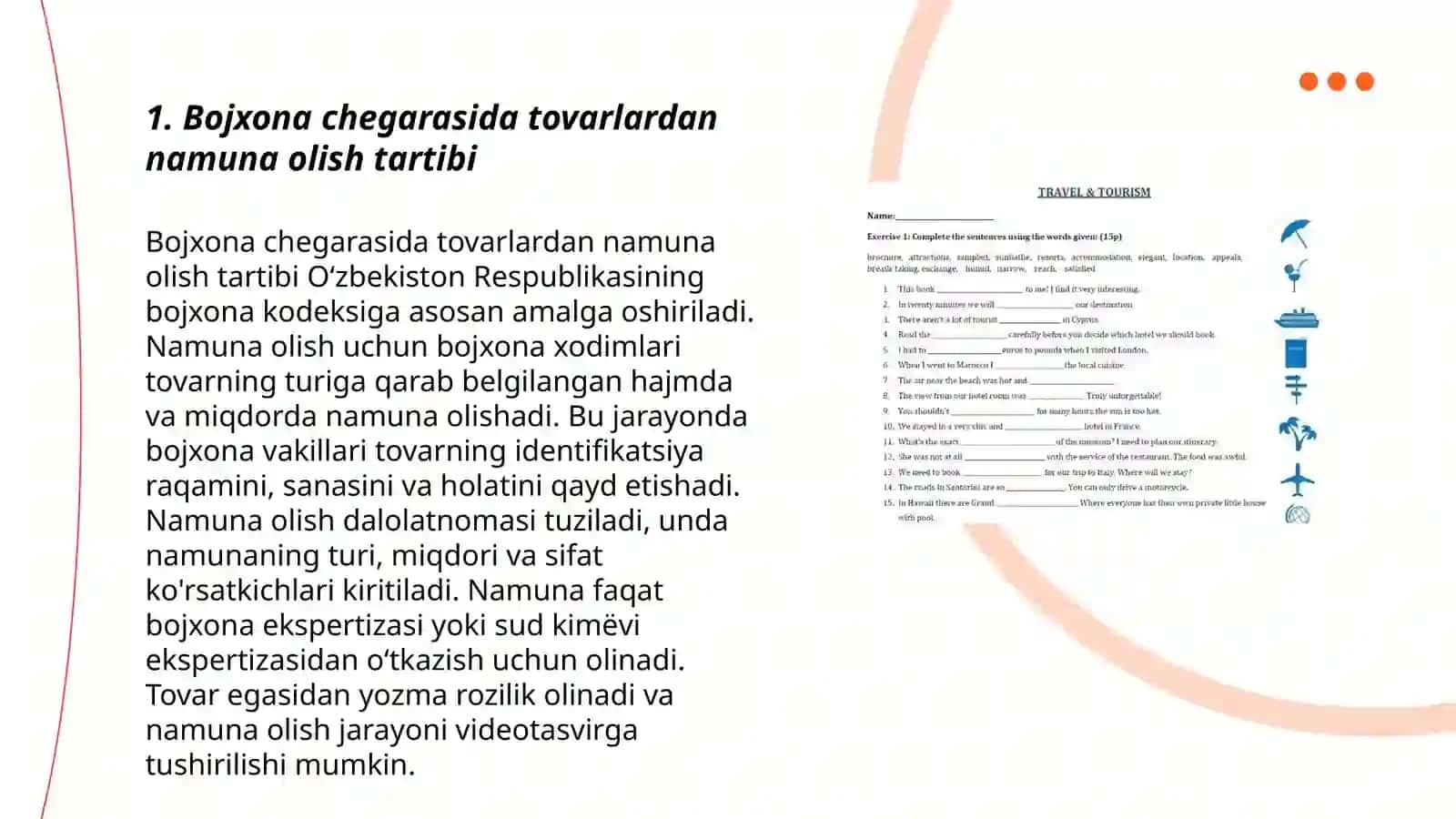 Bojxona chegarasidan olib otilayotgan tovarlardan namuna va sinamalarni olish va bojxona ekspertizasida yuborishdagi muammolari 3