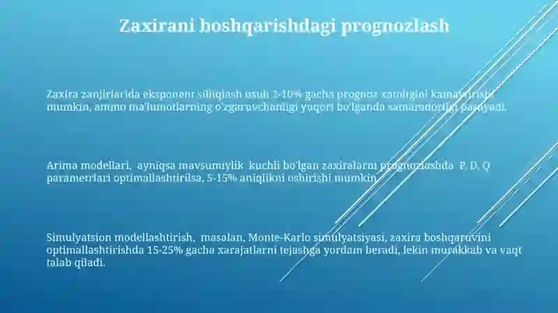 Ta'minot zanjiri prognozlash usullari va ularning samaradorligi 3