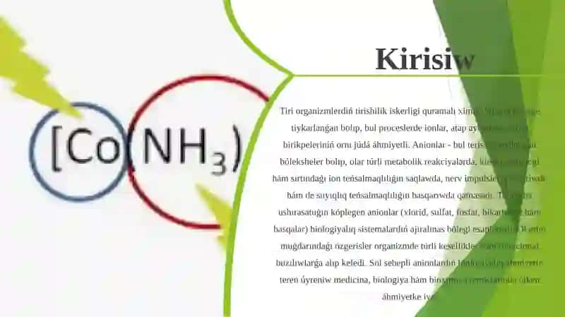 Anionbirikpelerdiń biologiyalıq áhmiyeti 3