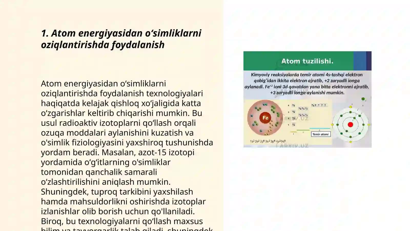 Atom energiyasidan qishloq xòjaligida foydalanish 3