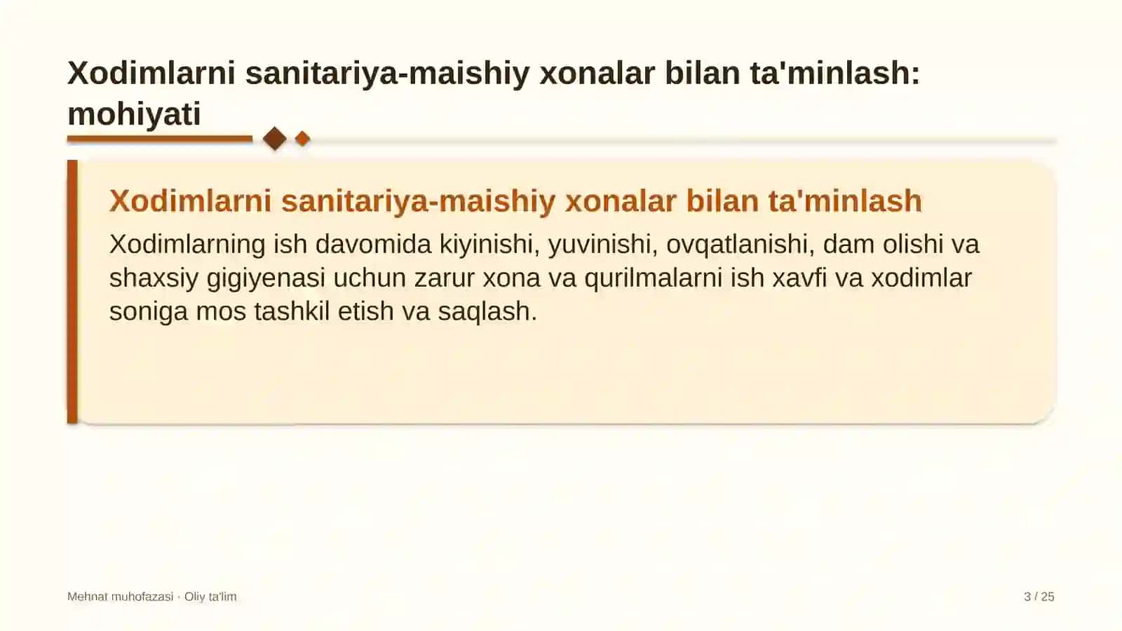optik tolali aloqa tarmoqlarida xodimlarni sanitariya maishiy xonalar bilan ta'minlash 7575 3