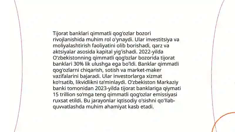 Tijorat banklarining qimmatli qog’ozlar bn operatsiyalari 3