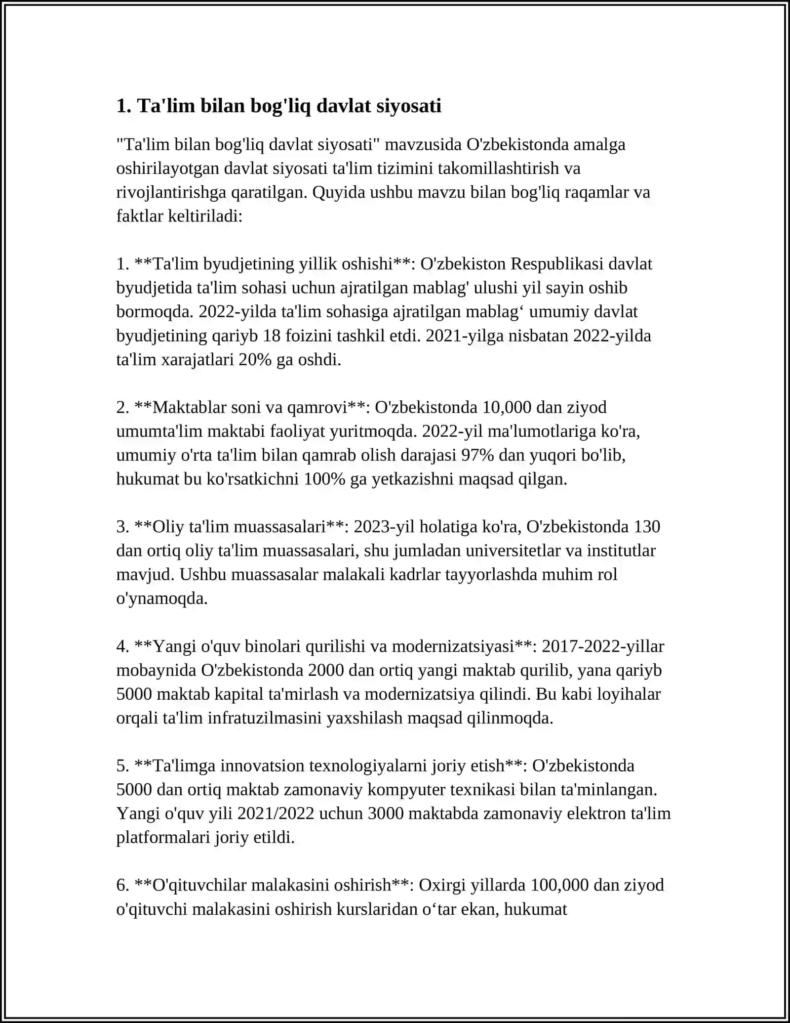 RIVOJLANGAN DAVLATLARNING TA'LIM TIZIMI. TA'LIMGA OID QONUNLAR VA DAVLAT DASTURLARI 3