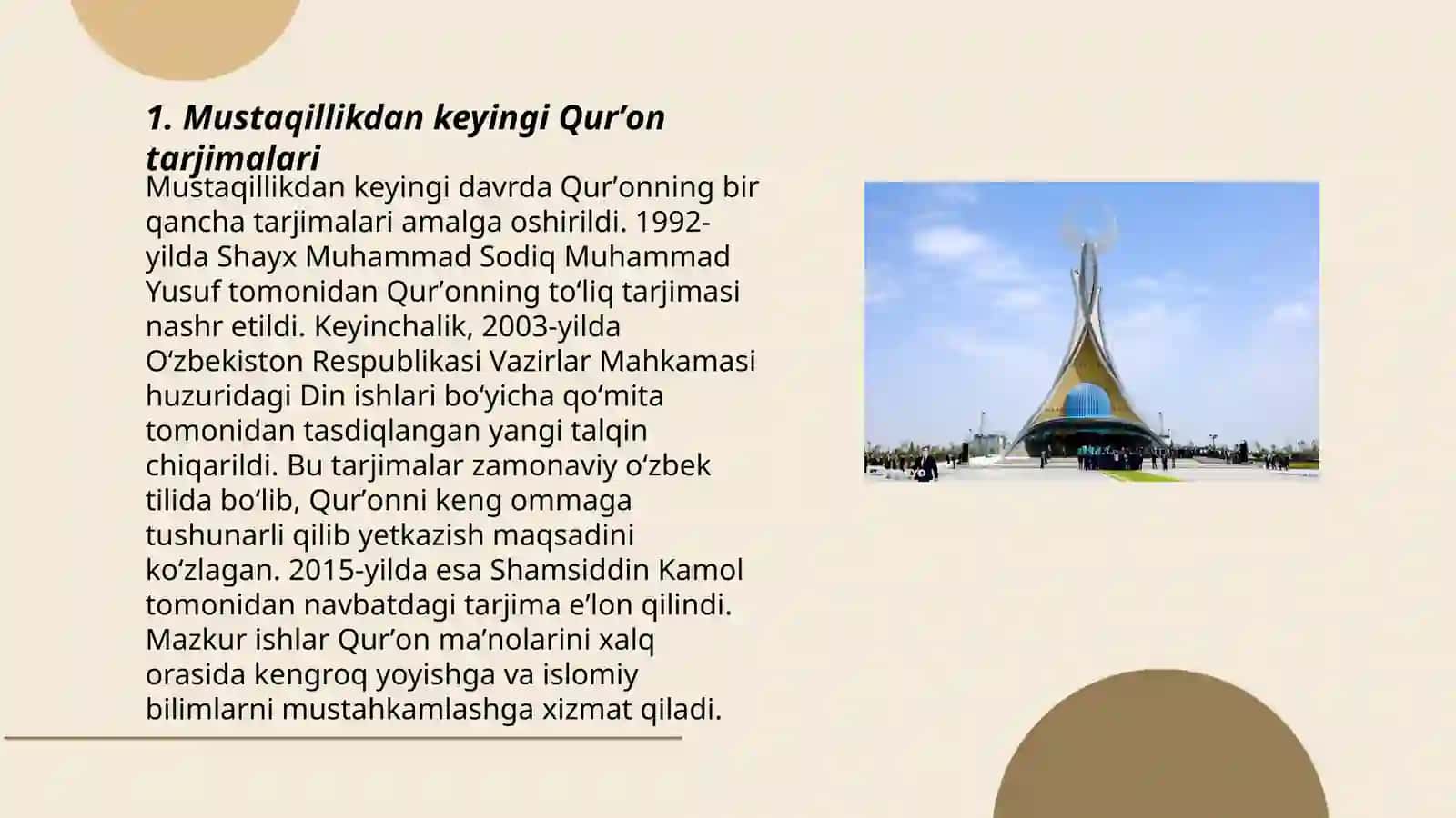 Mustaqillikda Qurʼonni Oʻzbek tiliga tarjima qilish va tafsirlari 3