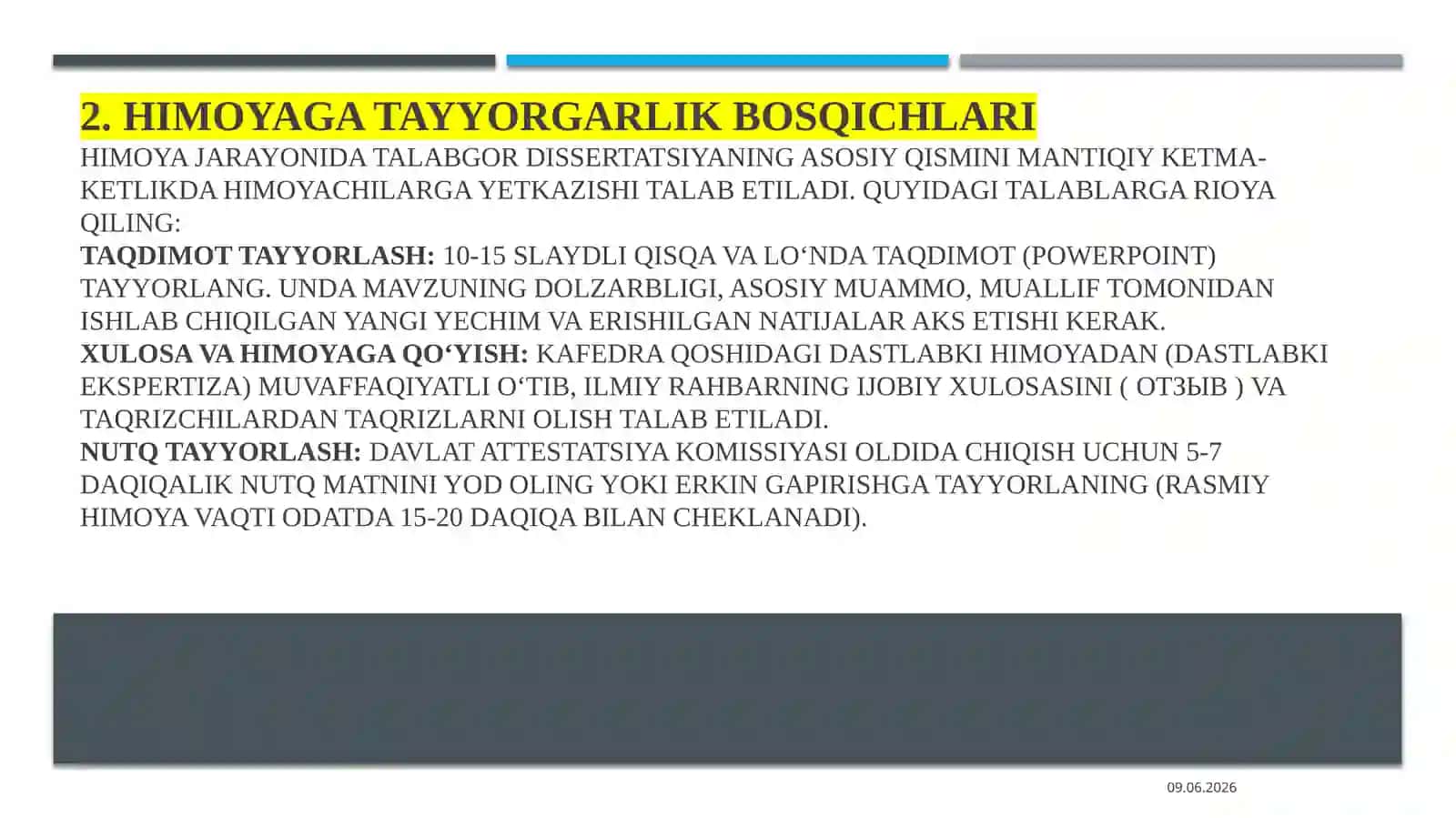 Magistirlik desertatsiyasini himoyaga tayyorlash 3