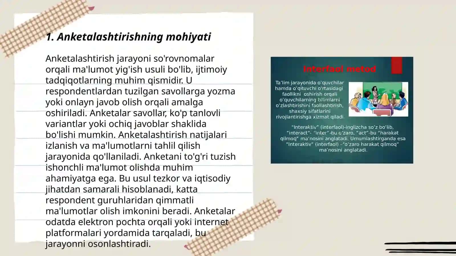 Anketalashtirish: turlari, metodlari va unga qòyiladigan asosiy talablar 3