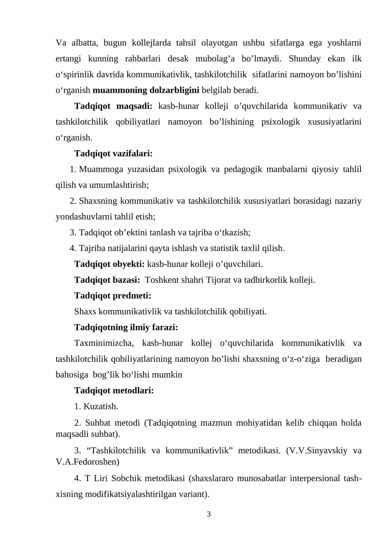 SHAXSNING KOMMUNIKATIV VA TASHKILOTCHILIK QOBILIYATLARI MUAMMOSINING TADQIQ ETILISHI 3