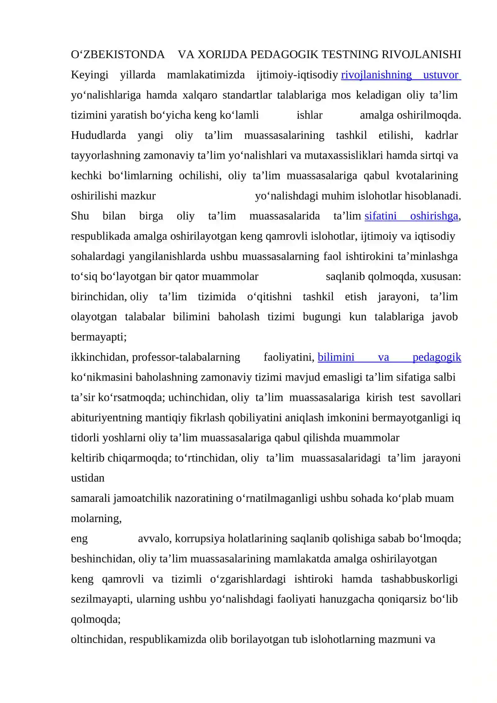 “Testologiya va pedagogik o’lchovlar nazariyasi” 3