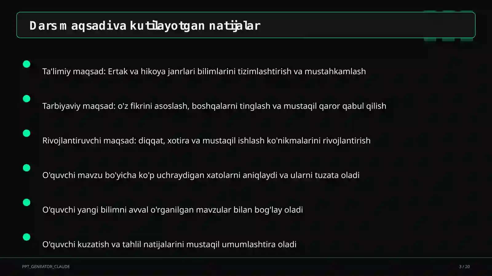 Ona tili va o'qish (1–4) 3