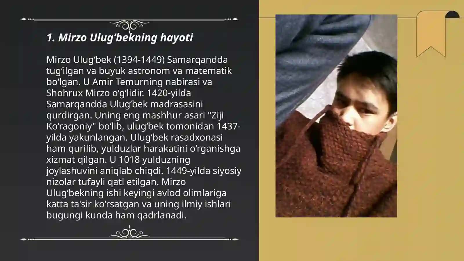 Mirzo Ulug'bek hayoti 3