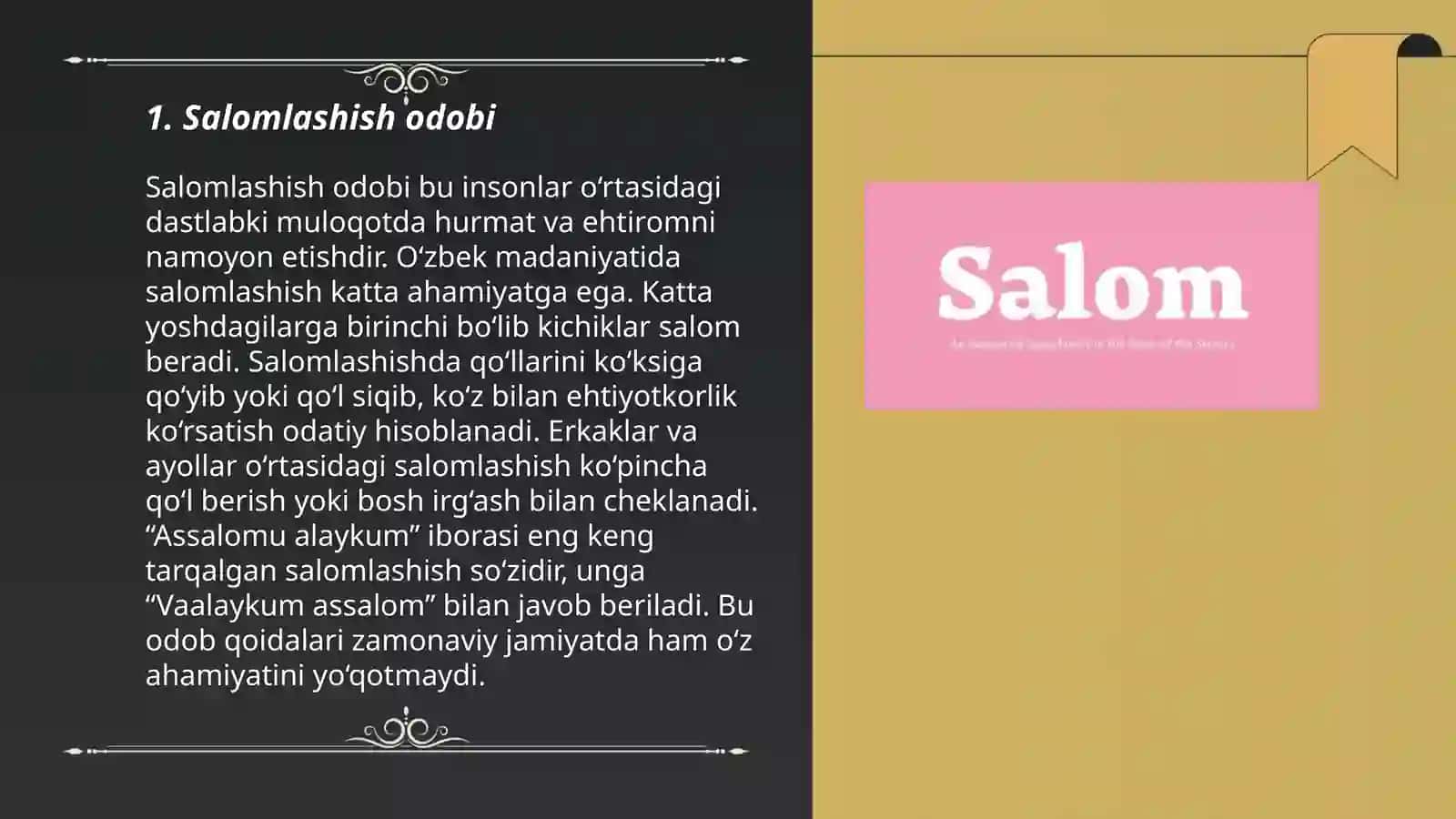 Salomlashish Odobi 3