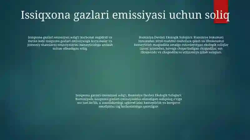 Ruminiya Davlati Ekologik Soliqlari 3