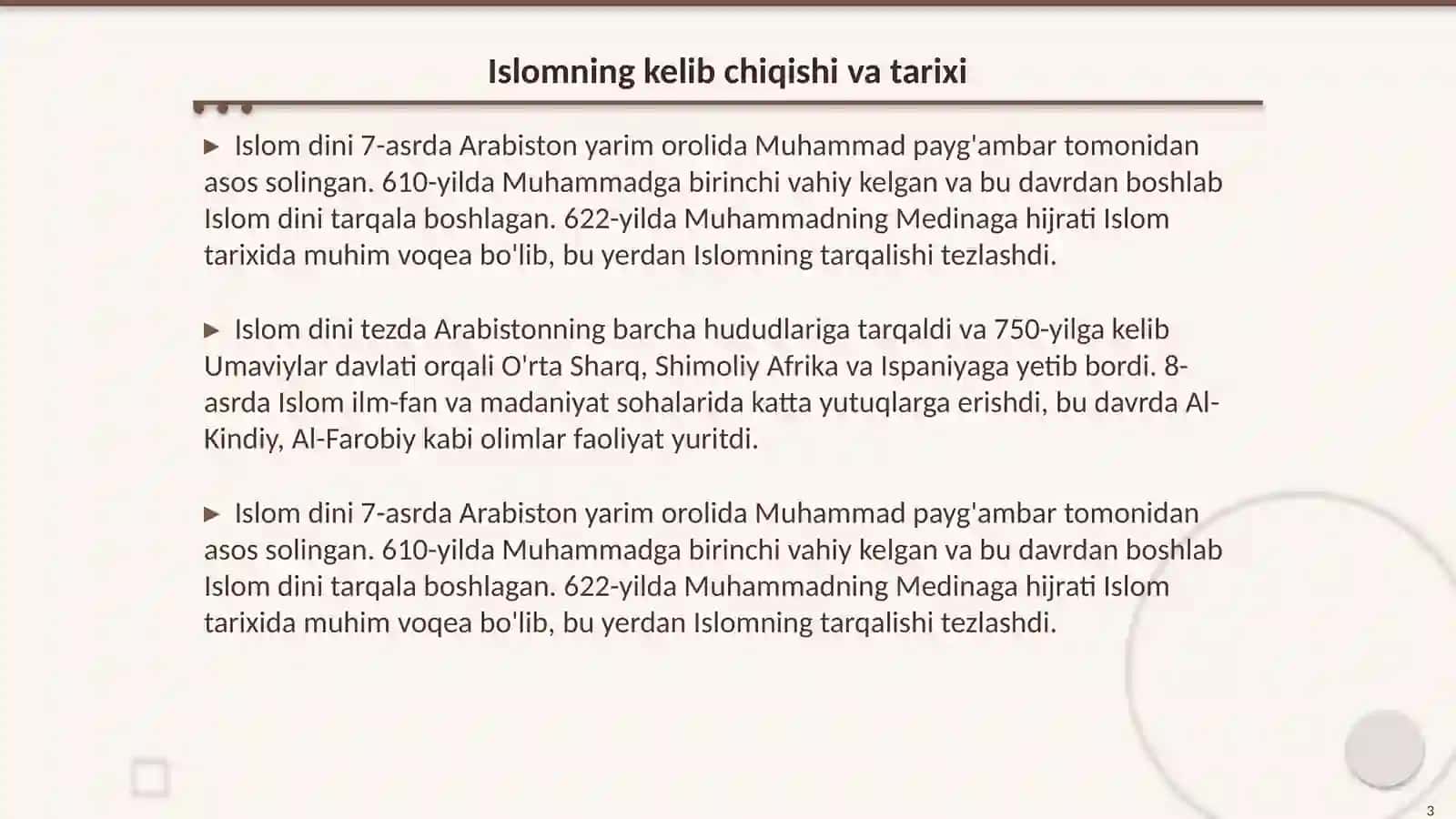 Islomning kelib chiqishi va tarixi 3