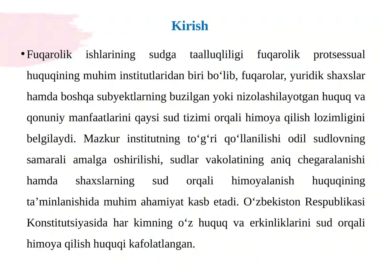 Fuqarolik ishlarining sudga taalluqliligi 3