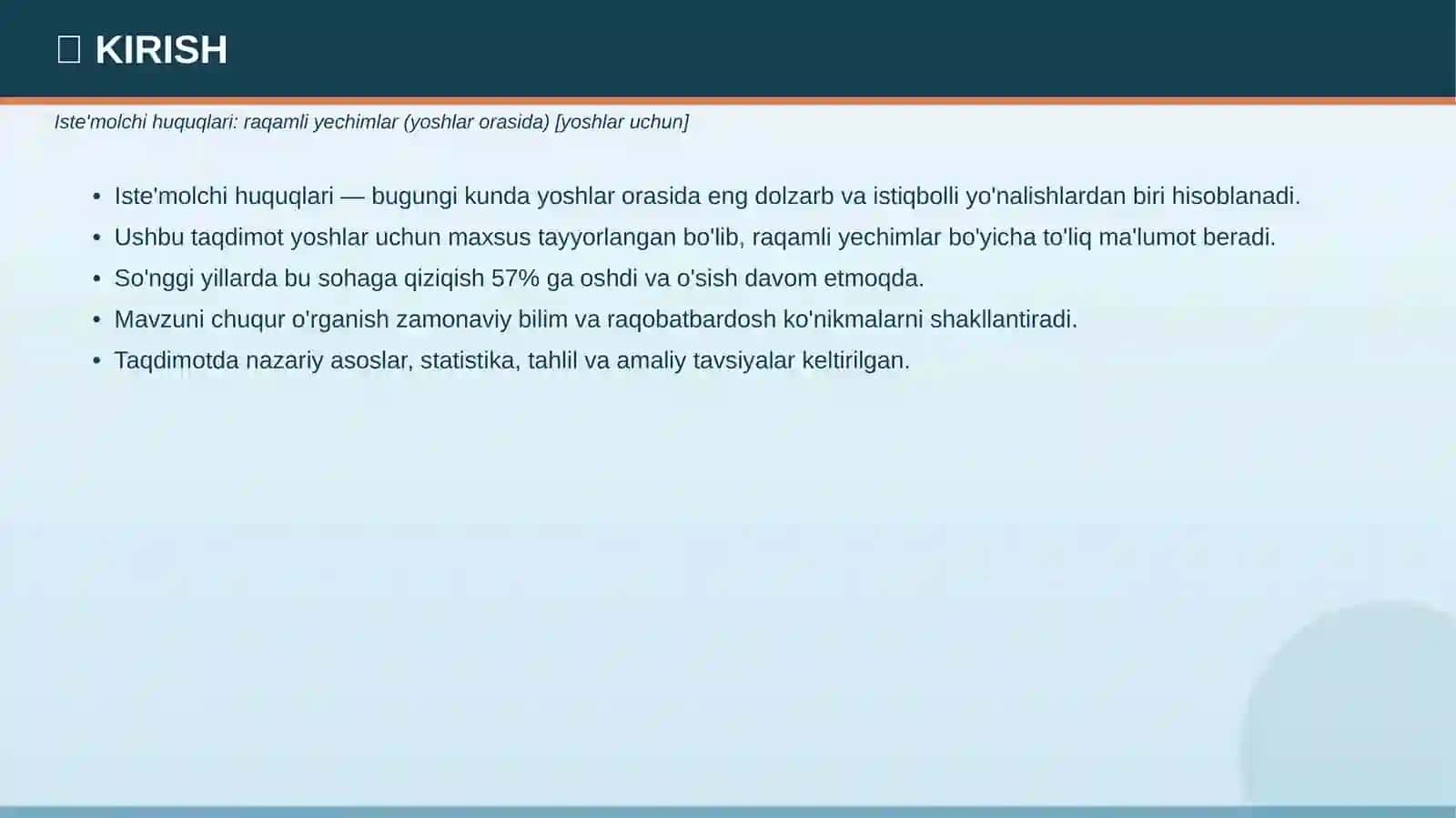 Iste'molchi Huquqlari: Raqamli yechimlar (yoshlar orasida) 3