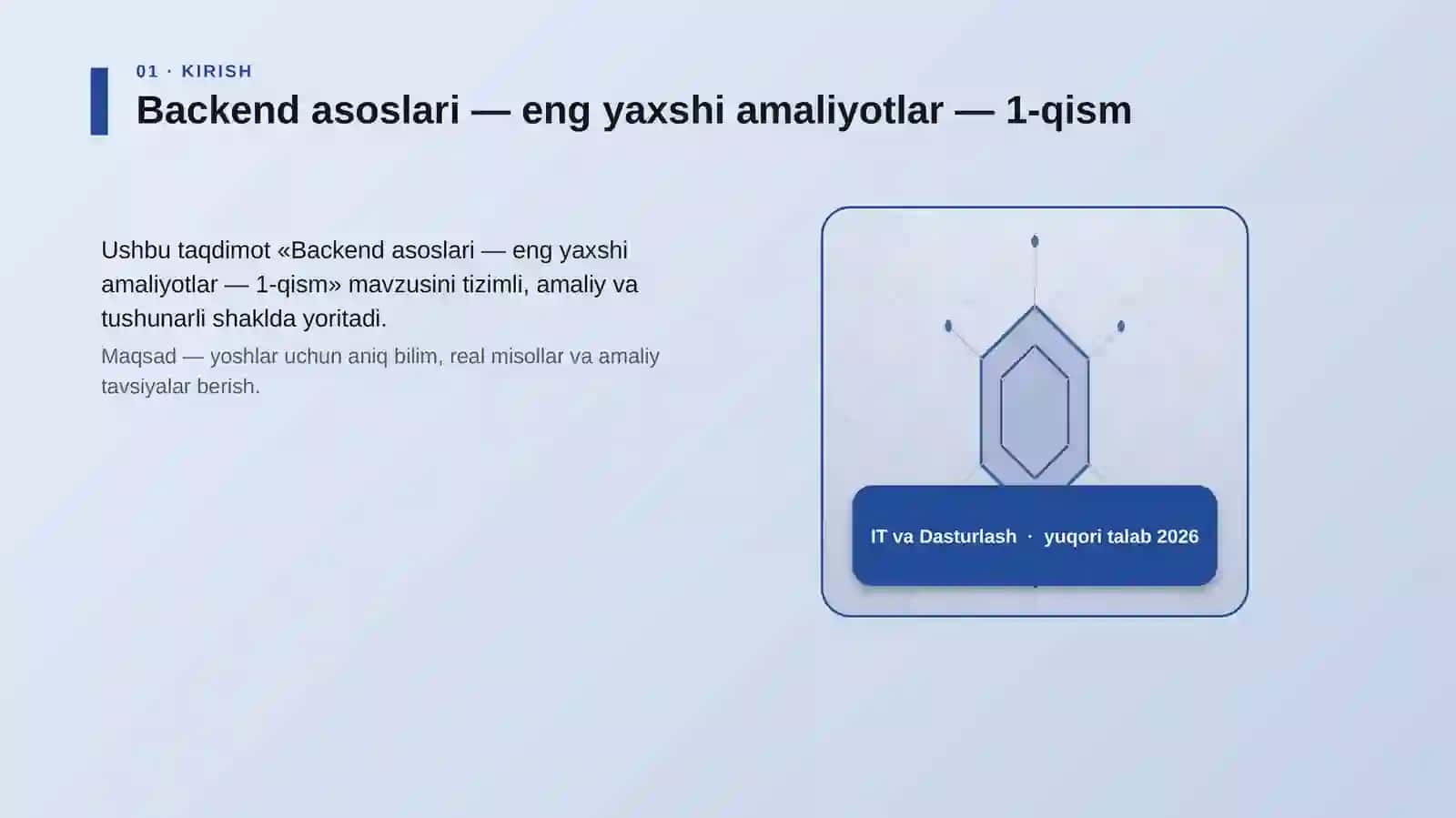 Backend asoslari — eng yaxshi amaliyotlar — 1-qism 3