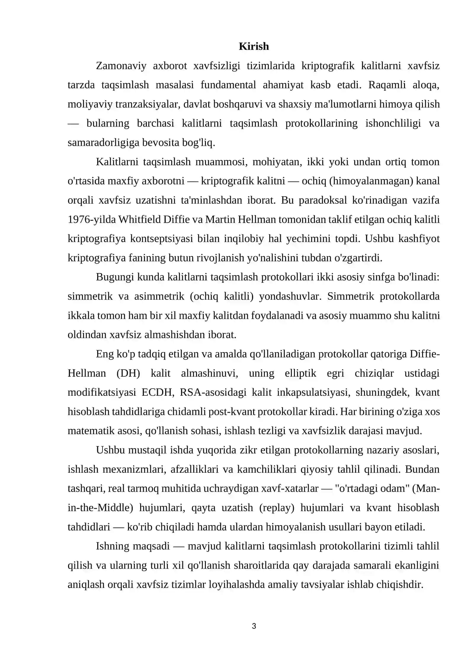 Kalitlarni Taqsimlash Protokollarining Tahlili 3