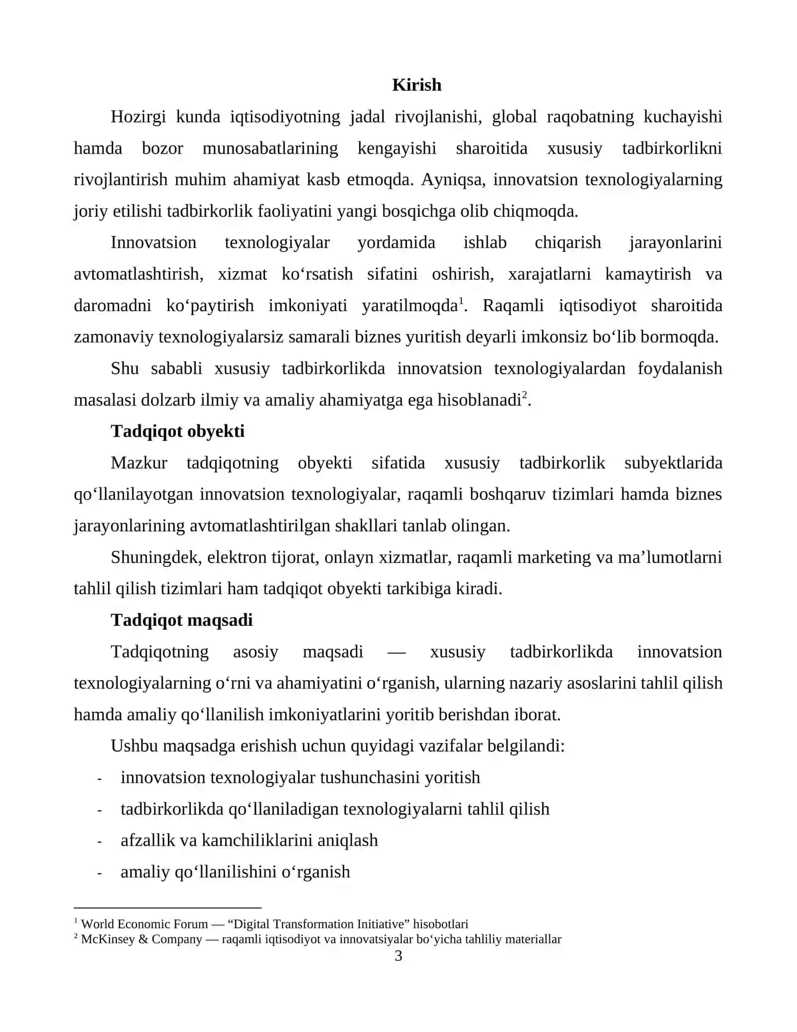 XUSUSIY TADBIRKORLIKDA INNOVATSION TEXNOLOGIYALARDAN FOYDALANISH 3