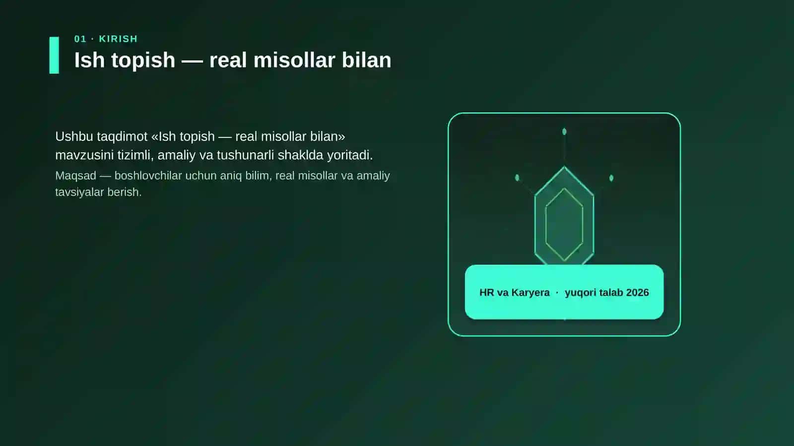 Ish topish — real misollar bilan 3