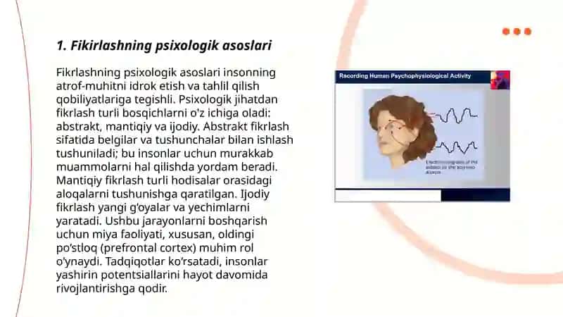 Fikirlash faoliyatning pisixa fizalogiyasi 3