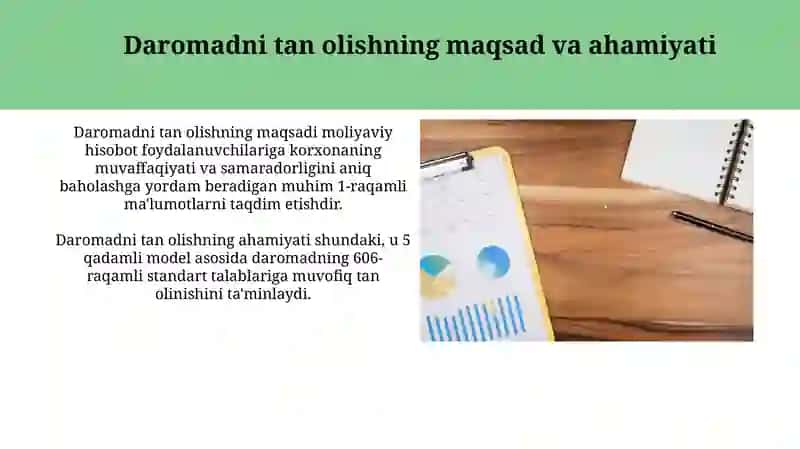 Moliyaviy hisobot fani. Mavzu:Daromadlarni tanolish 3
