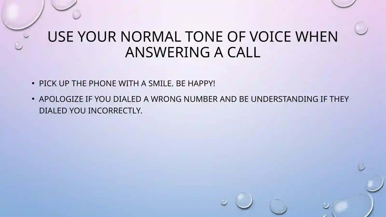 Telephone manner 3