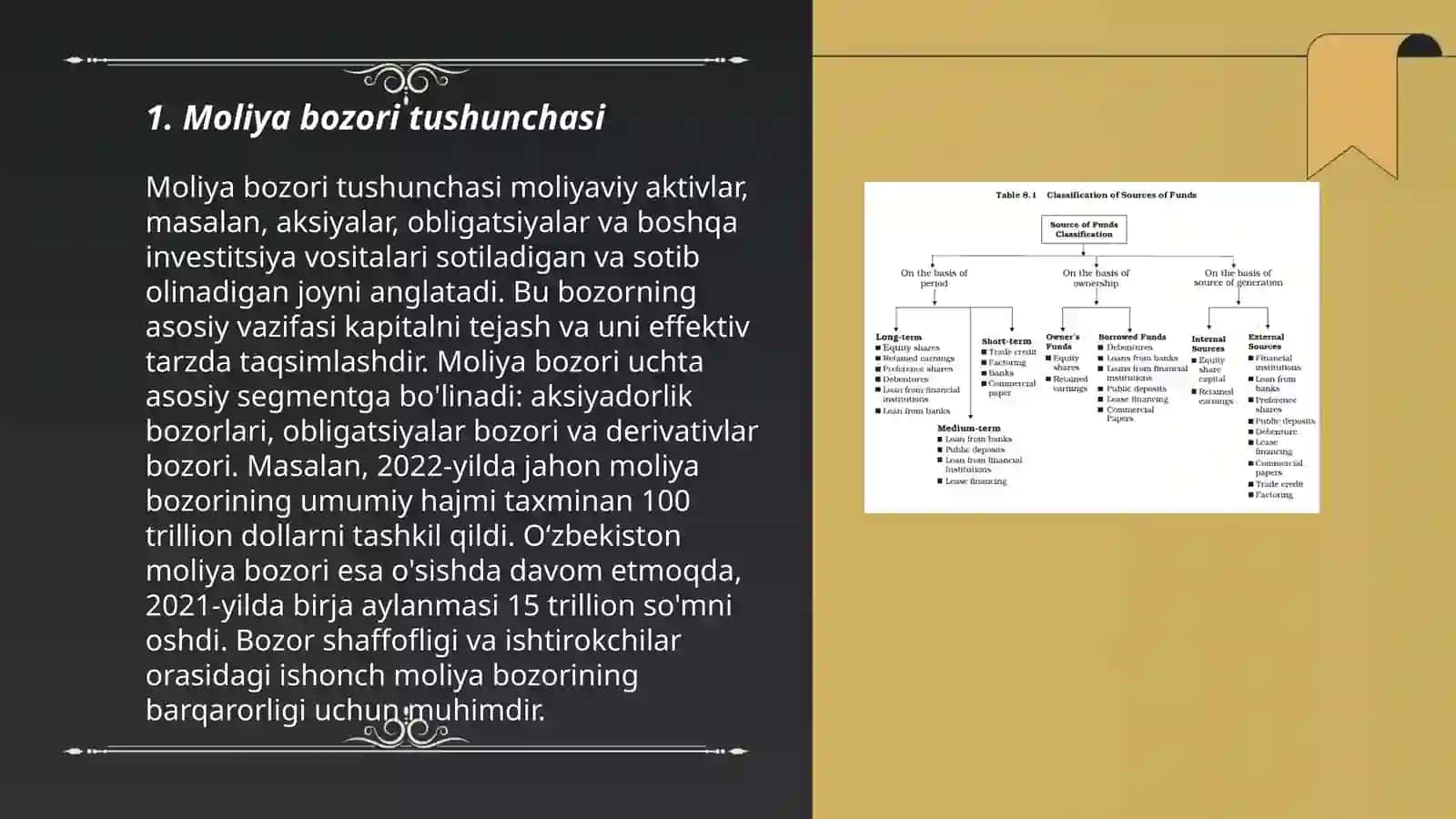 Moliya bozori, turlari va funksiyalari 3
