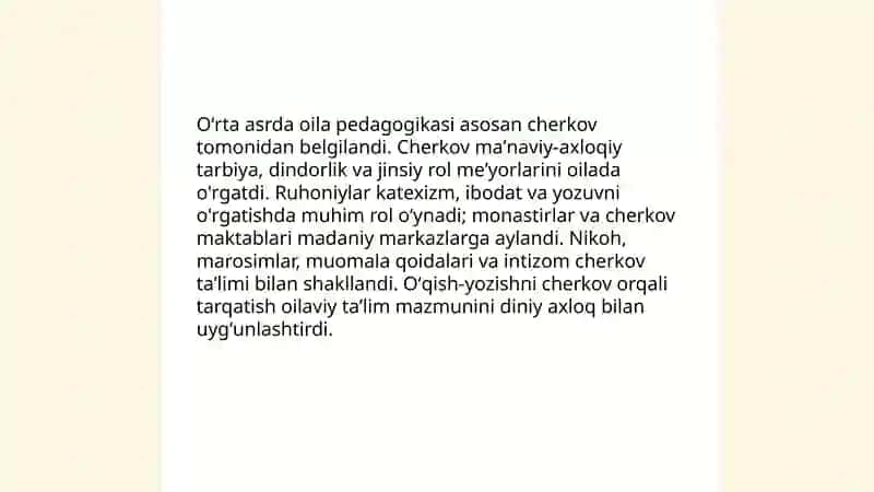 G’arbda oila pedagogikasi rivojlanish tarixi 3