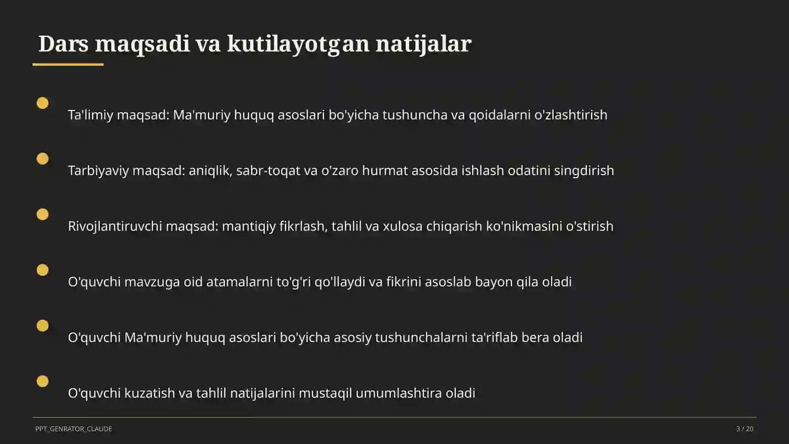 Ma'muriy huquq asoslari (10-sinf) 3