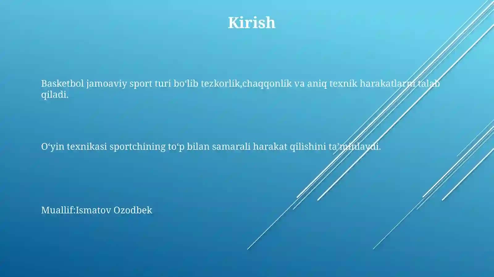 Basketbol oʻyin texnikasi asoslari 3