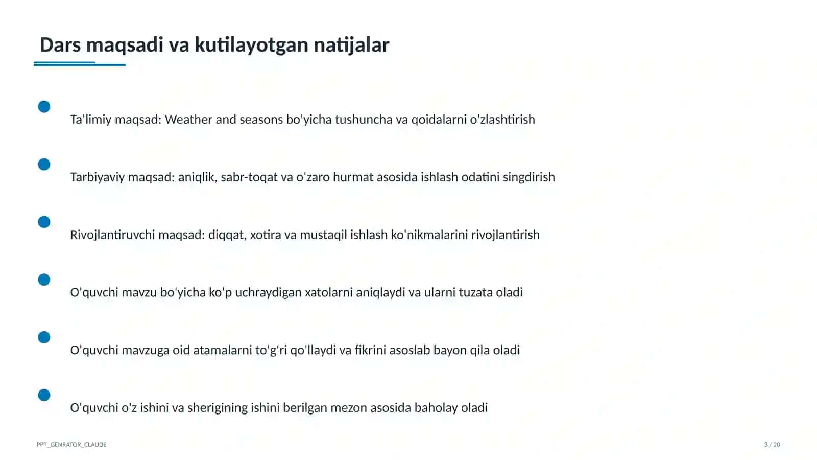 Weather and seasons (4-sinf) 3
