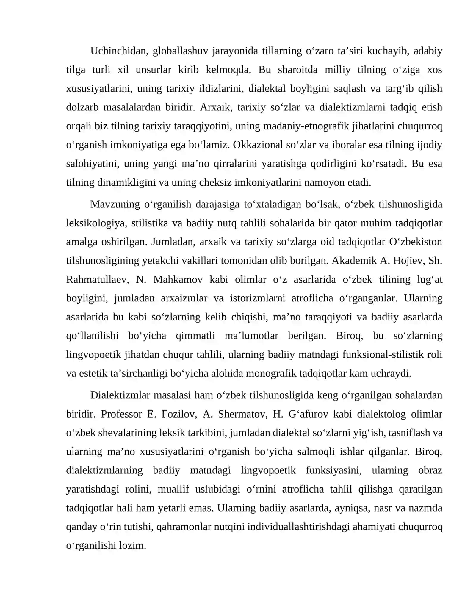 Leksik (arxaik, tarixiy so'zlar, dialektizmlar, okkazional so'zlar, iboralar) birikmalarni lingvopoetik jihatdan tahlil qilish 3