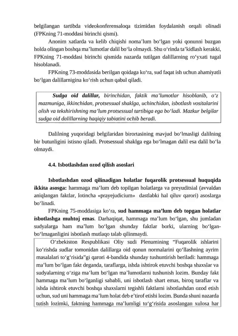 Fuqarolik protsessida ISBOTLASH VA DALILLAR 3