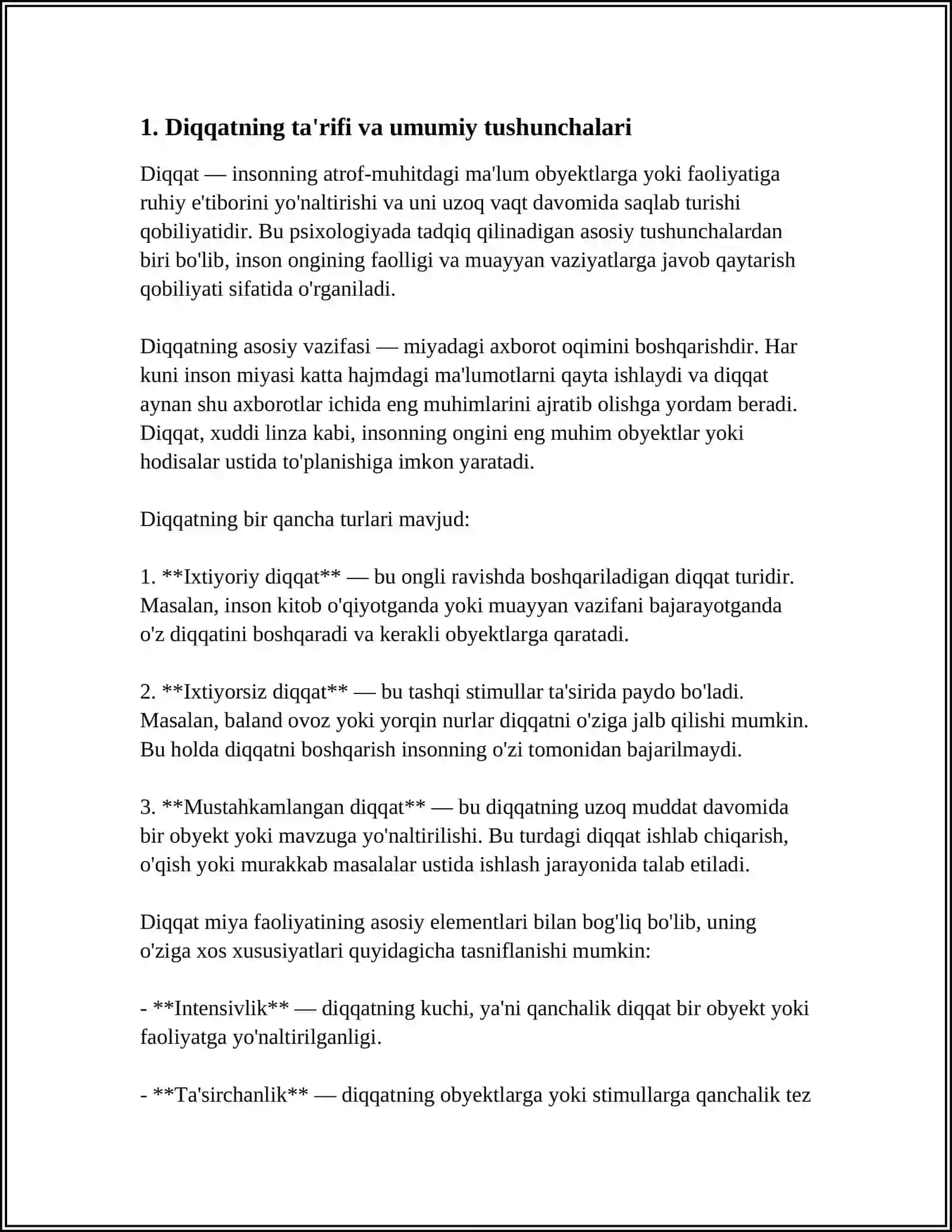 DIQQAT TURLARI VA UNING HUSUSIYATLARI 3