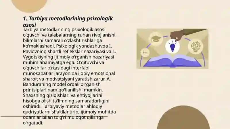 Tarbiya metodlari va vositalarning pisixologik mazmuni 3