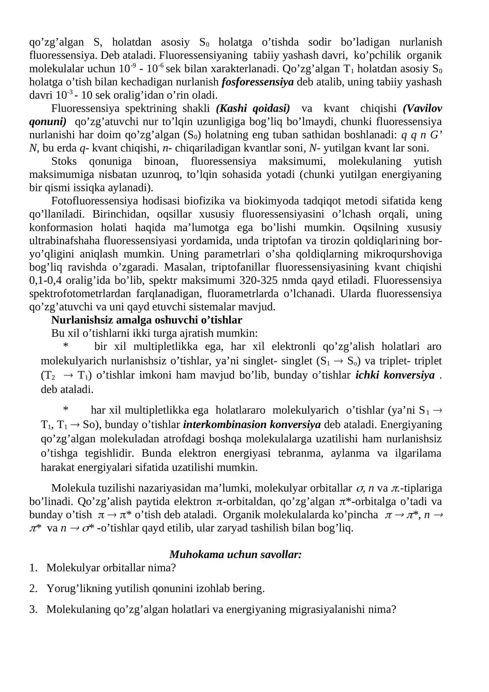 KVANT BIOFIZIKASI ELEMENTLARI 3