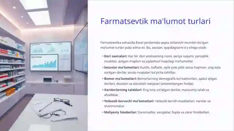 Farmatsiyaga oid ma'lumotlarni MS Excelda qayta ishlash 3