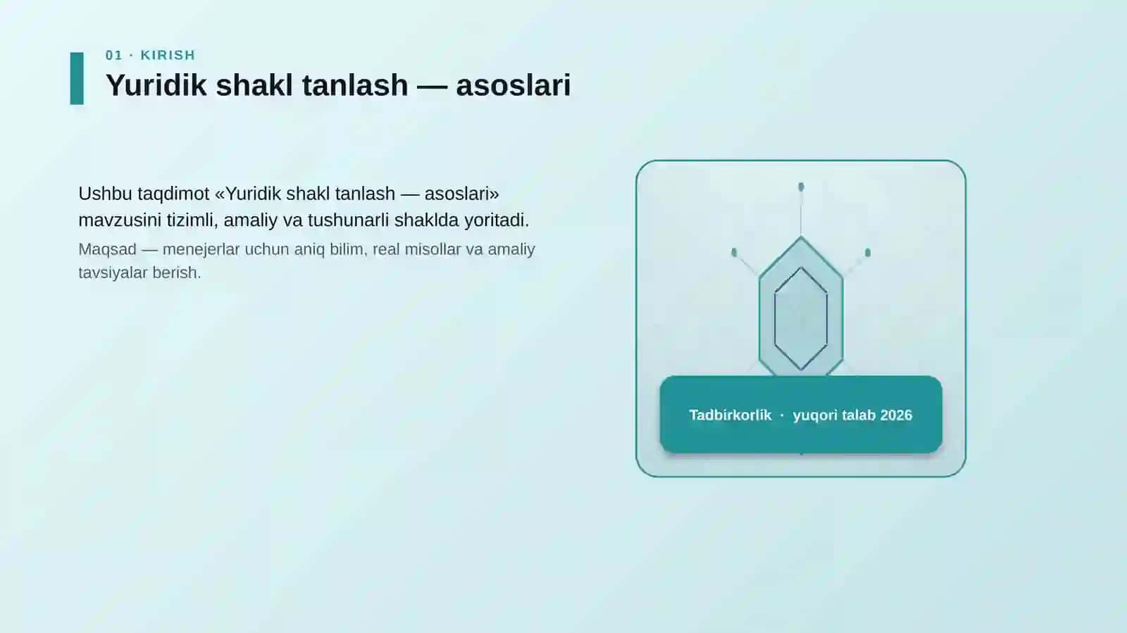 Yuridik shakl tanlash — asoslari 3