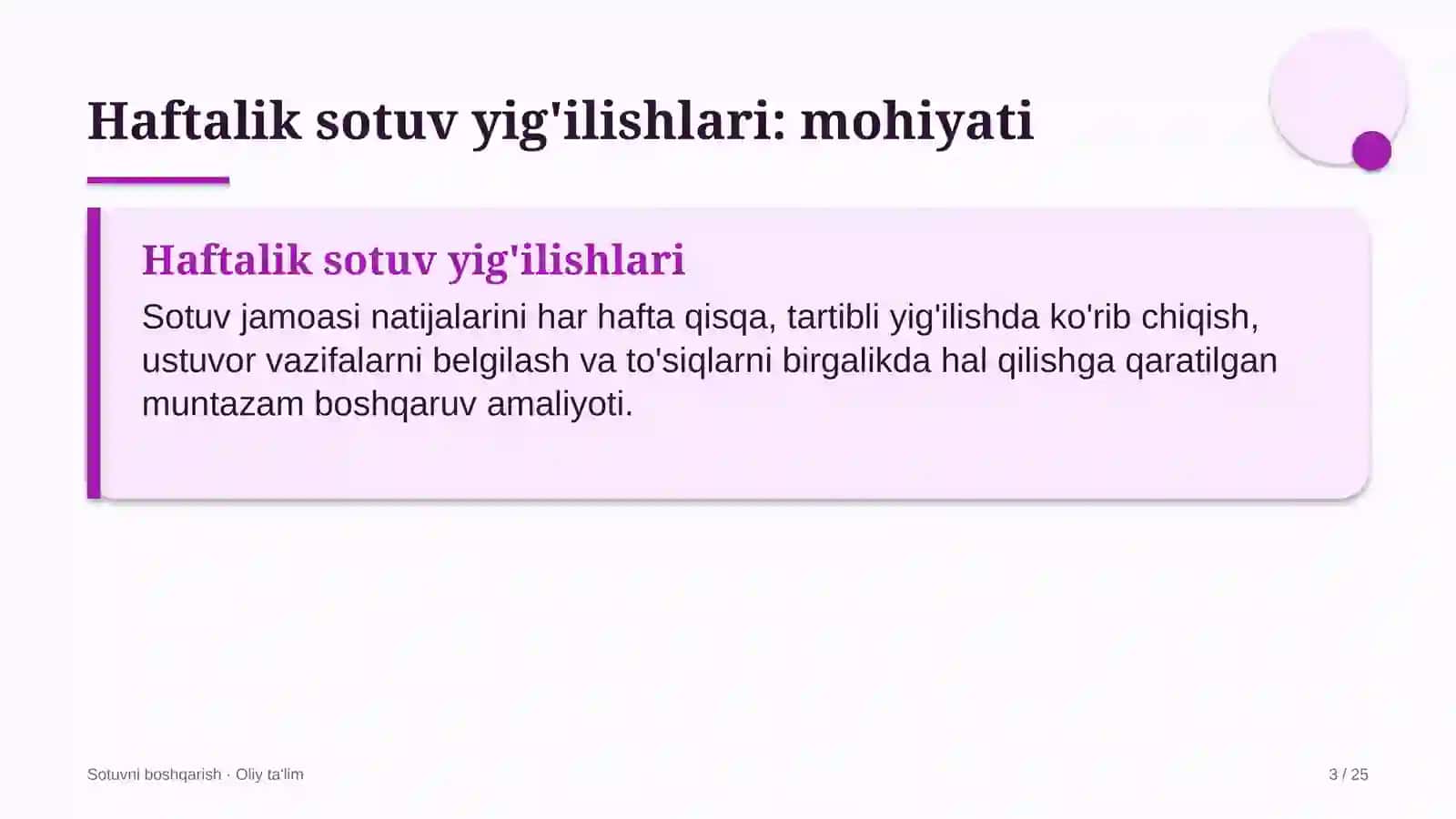 Aviakompaniyalarda haftalik sotuv yig'ilishlarini tashkil etish 3