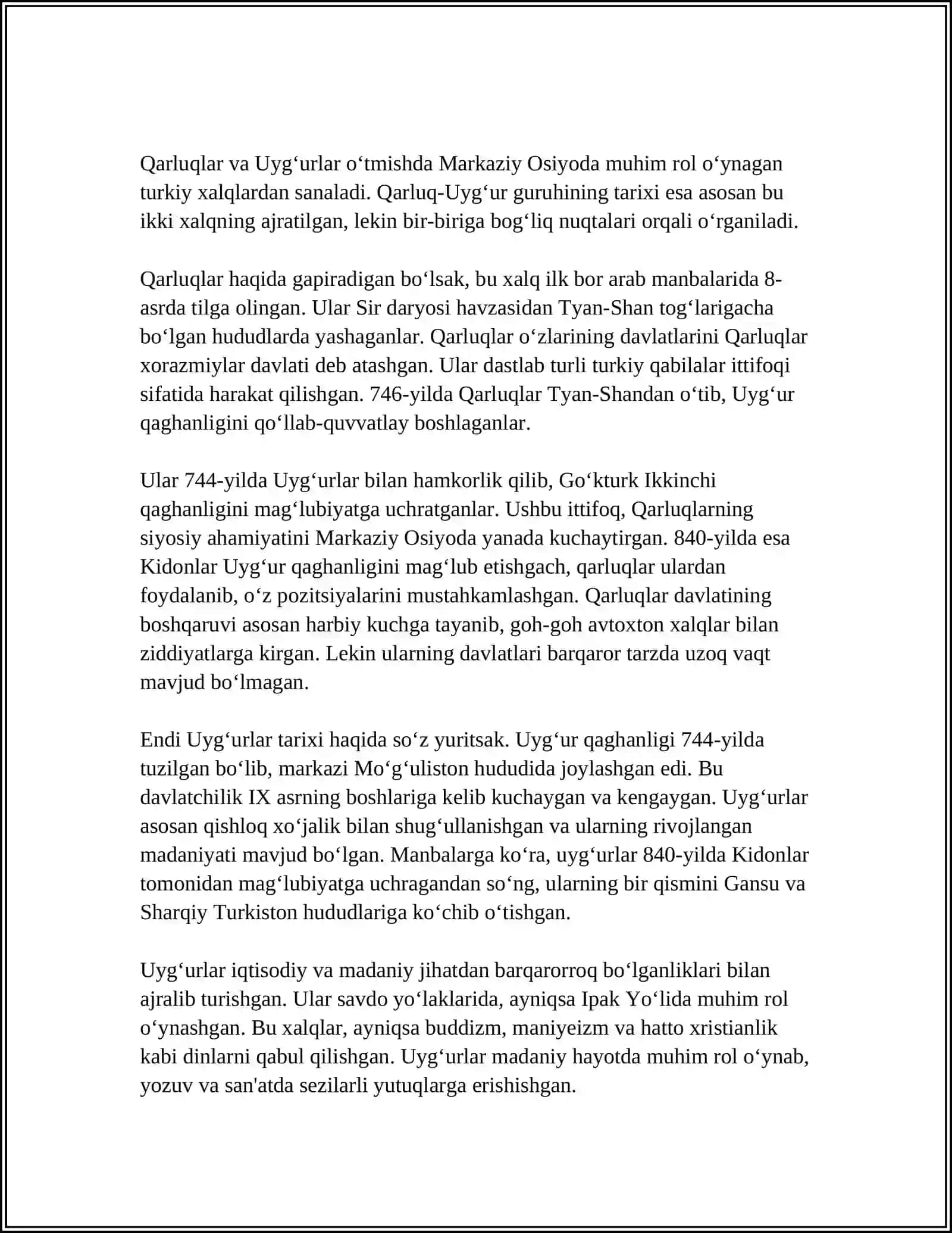 TURKIY TILLARNING QARLUQ- UYGUR ÓĞUZ, QIPCHOQ VA QIRGʻIZ GURUHLARI 3