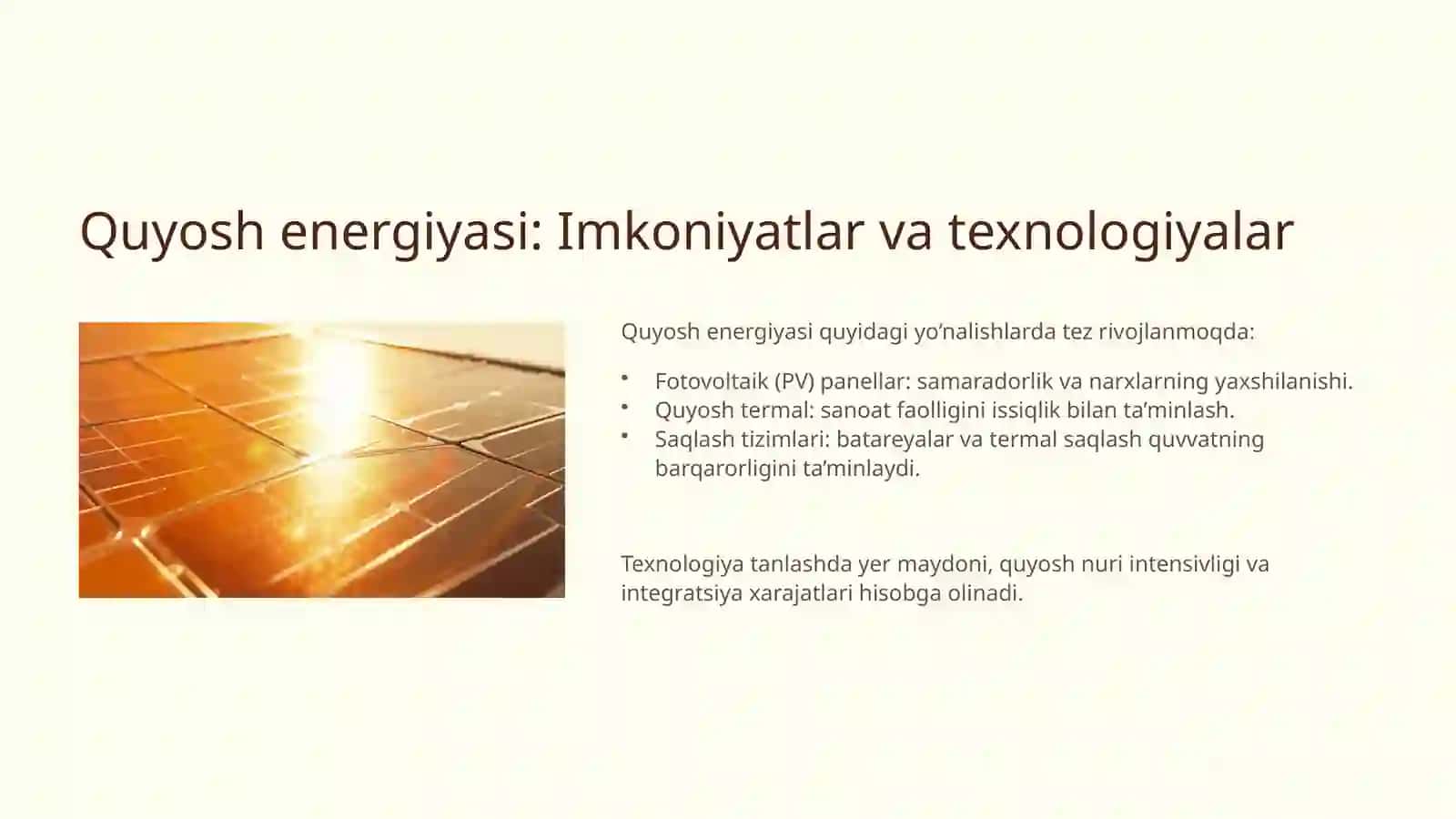 Qayta tiklanuvchi energiya manbalari: Kelajak energiyasi 3