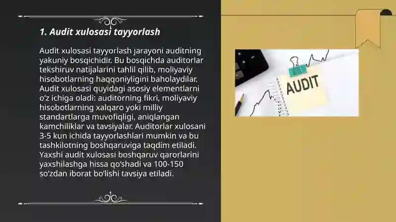 Audit xulosasi tayyorlash 3